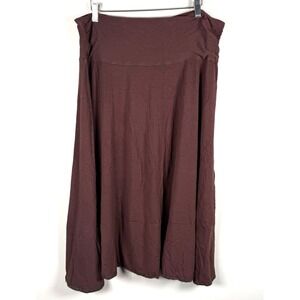 For The Republic Vintage  Midi Skirt Sz XL Brown Lagenlook Earthy Neutral
